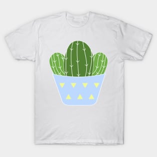 Cute mini cactus in a blue pot T-Shirt